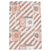 ピンク&タングリッタールックベビーブロック ミディアムペーパーバッグ (正面)