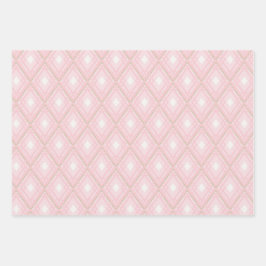 ピンク&タンパターンのパステルシェード ラッピングペーパーシート