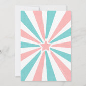 ピンク |ターコイズカーニバルパーティービッグトップ誕生日 招待状 (裏面)