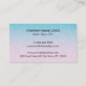 ピンク&ターコイズグラデーションフェイクグリッター 名刺 (裏面)