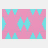 ピンク&ターコイズミニマル抽象芸術トライアングルアート ラッピングペーパーシート (正面2)