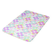 ピンク、ターコイズ、フローラ バスマット (アングル)