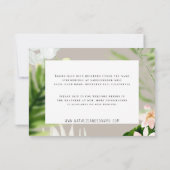 ピンク、ターコイズ + ラン科のトロピカル フラワー エンクロージャー カード (裏面)