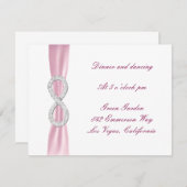 ピンク ダイヤモンド インフィニティ ウェディング レセプション カード (正面/裏面)