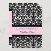 ピンク・ダマスク結婚誓願更新招待状 招待状 (正面/裏面)