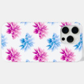 ピンク ダリア、青いダリア、花柄、花 Case-Mate iPhoneケース (裏面 (横))