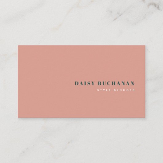 ピンク&ダークグリーンスタイリッシュファッション名刺 名刺 (正面)