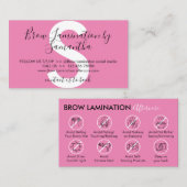 ピンク ダーク ブラウ ラミネーション アフターケア アドバイス 名刺 (正面/裏面)