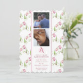 ピンク・チューリップス・ベビー・ガール・アナウンス 案内状 (スタンド正面)