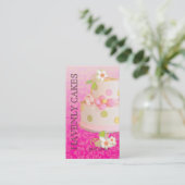 ピンク+チョコレッ結婚トのケーキ/ベーカリー/パティスリー 名刺 (スタンド正面)