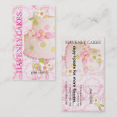 ピンク+チョコレッ結婚トのケーキ/ベーカリー/パティスリー 名刺 (正面/裏面)