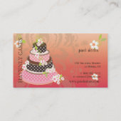ピンク+チョコレッ結婚トのケーキ/ベーカリー/パティスリー 名刺 (裏面)