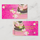 ピンク+チョコレッ結婚トのケーキ/ベーカリー/パティスリー 名刺 (正面/裏面)