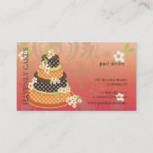 ピンク+チョコレッ結婚トのケーキ/ベーカリー/パティスリー 名刺 (裏面)