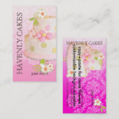 ピンク+チョコレッ結婚トのケーキ/ベーカリー/パティスリー 名刺 (正面/裏面)