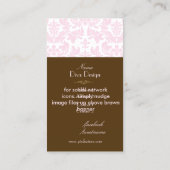 ピンク/チョコレートブラウンのバロック 名刺 (裏面)