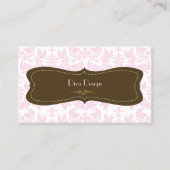 ピンク/チョコレートブラウンのバロック 名刺 (正面)