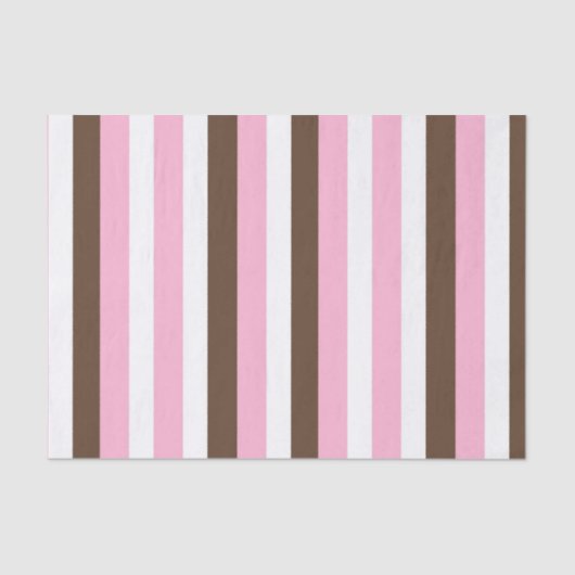 ピンク、チョコレート、白ストライプ色 薄葉紙 (正面)