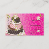 ピンク+チョコレ結婚ートのケーキ/ベーカリー/パティシセリ 名刺 (裏面)