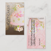 ピンク+チョコレ結婚ートのケーキ/ベーカリー/パティシセリ 名刺 (正面/裏面)