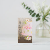 ピンク+チョコレ結婚ートのケーキ/ベーカリー/パティシセリ 名刺 (スタンド正面)