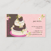 ピンク+チョコレ結婚ートのケーキ/ベーカリー/パティシセリ 名刺 (裏面)