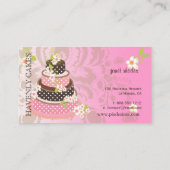 ピンク+チョコレ結婚ートのケーキ/ベーカリー/パティシセリ 名刺 (裏面)