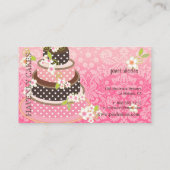 ピンク+チョコレ結婚ートのケーキ/ベーカリー/パティシセリ 名刺 (裏面)