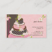 ピンク+チョコレ結婚ートのケーキ/ベーカリー/パティシセリ 名刺 (裏面)