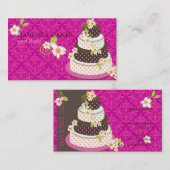 ピンク+チョコレ結婚ートのケーキ/ベーカリー/パティシセリ 名刺 (正面/裏面)