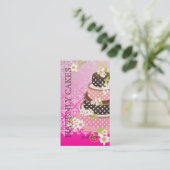 ピンク+チョコレ結婚ートのケーキ/ベーカリー/パティシセリ 名刺 (スタンド正面)