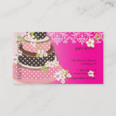 ピンク+チョコレ結婚ートのケーキ/ベーカリー/パティシセリ 名刺 (裏面)