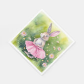 ピンク・ツツのイースターバニー スタンダードランチョンナプキン (角)