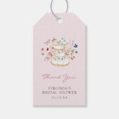 ピンク ティーパーティー ギフトタグ (正面)