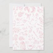 ピンク ティーパーティー ベビーシャワー 招待状 (裏面)