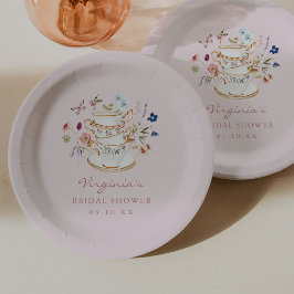 ピンク ティーパーティー ペーパープレート