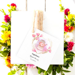 ピンク ティーパーティー ローズゴールド ティーポット 水彩 フェイバータグ