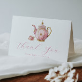ピンク ティーパーティー 感謝の気持ちのカード サンキューカード