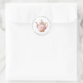 ピンク ティーパーティー 返信先住所 ラウンドシール (バッグ)