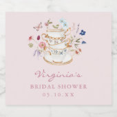 ピンク・ティーパーティ スパークリングワインラベル (シングルラベル)