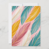 ピンク ティール ゴールド 大学卒業パーティー 招待状 (裏面)