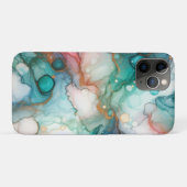 ピンク、ティール、ブルー、ゴールドの抽象画 Case-Mate iPhoneケース (裏面(横))