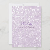 ピンク ティール ラベンダー マーブル グリッターのキンセアニエラ 招待状 (裏面)