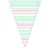 ピンク、ティール（緑がかった色）およびストライプのなハートの旗の旗 バンティングフラッグ (第1の旗)