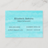 ピンク&ティール(緑がかった色)ベーカリースイートショップ 名刺 (裏面)
