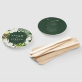 ピンク、ティール（緑がかった色）+ラン熱帯フローラ結婚ズ ハンドファン (組立なし)