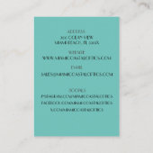 ピンク&ティール（緑がかった色）レトロ80'sマイアミサングラス 名刺 (裏面)