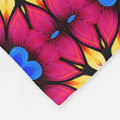 ピンク&ティール(緑がかった色)ヴィンテージ地中海のスタイル フリースブランケット (角)