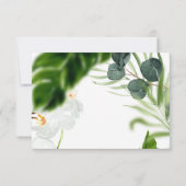 ピンク、ティール(緑がかった色)、蘭の熱帯フローラR.S.V.P 出欠カード (裏面)