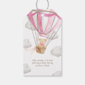 ピンク テディベア サンキュー ベアリー ファースト バースデー ギフトタグ (裏面)